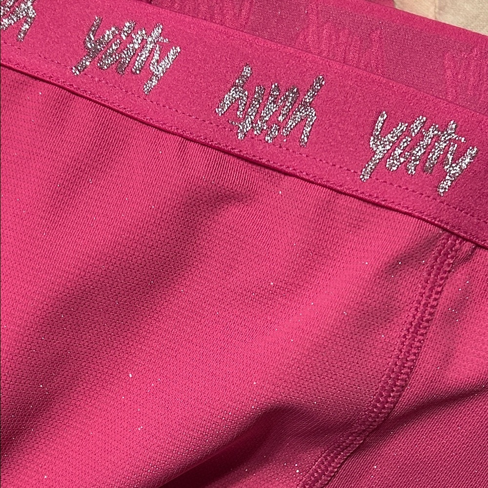 🪗YITTY Hot Pink shimmer ruched Women's Leggings size XS NWT - Picture 9 of 10
